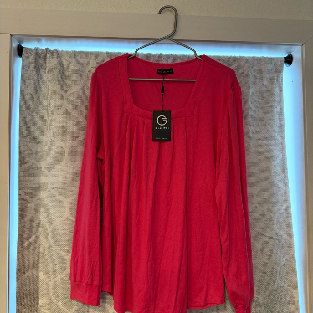 Amazon Women's Long Sleeve Top in Bold Red